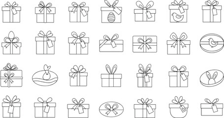 Fototapeta premium Variety of elegantly wrapped gift boxes and tags for festive occasions