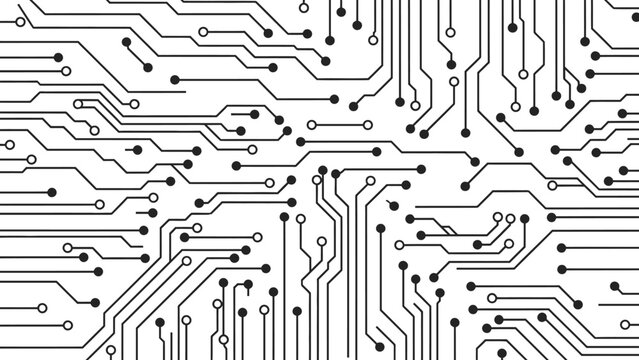 Circuit Board Abstract Design: Intricate network of lines and dots, a close-up of a circuit board, a striking visual representation of modern technology's complexity.