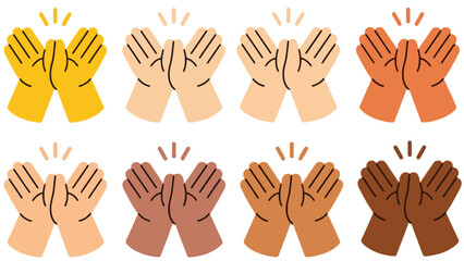 Fototapeta premium A diverse group of hands clapping together in appreciation and celebration