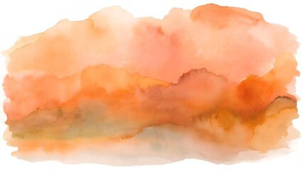 Obraz premium Orange And Peach Hues Watercolor Wash Abstract Background Texture