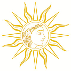 Profile portrait within sun © NAHID 