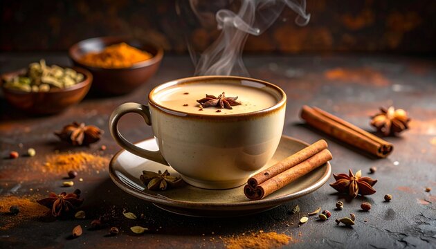 Indischer Masala Chai mit Gew&uuml;rzen
