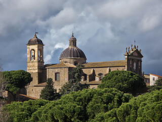 Fototapeta premium Elevated view of the historic Church of the Holy Trinity (Chiesa della Santissima Trinità) in Viterbo, Italy