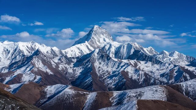 Mount Gongga Summit under blue sky