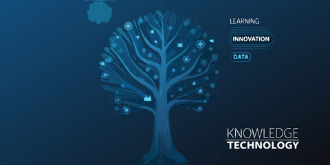 Digital tree representing growth knowledge and technological innovation