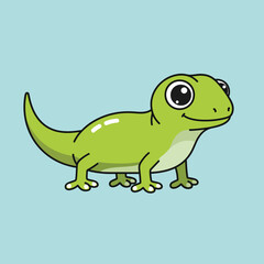 Naklejka premium Cartoon Green Lizard