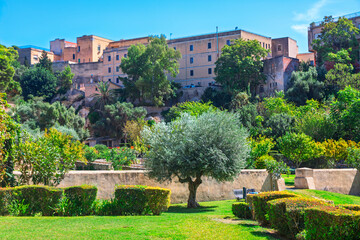 Obraz premium Orto dei Cappuccini is a beautifully maintained municipal garden in Cagliari, Sardinia, Italy, offering a tranquil escape from urban life with historical charm