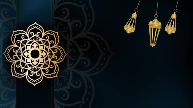 Smooth Loop Astral Resonance Gold Mandala Ramadan Title Background
