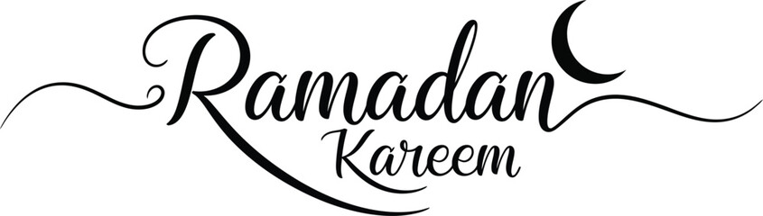 Obraz premium Ramadan kareem greeting with crescent moon