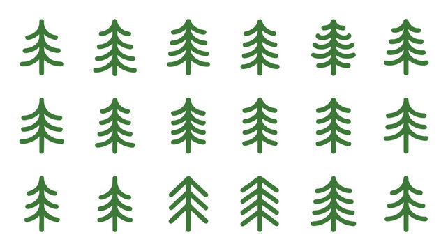 Green pine tree pattern vector illustration