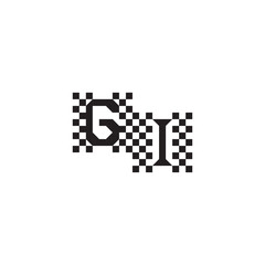 Fototapeta premium Initial Pixel Vector Alphabet Logo Monogram Alphabet Design Modern Abstract Bold GI