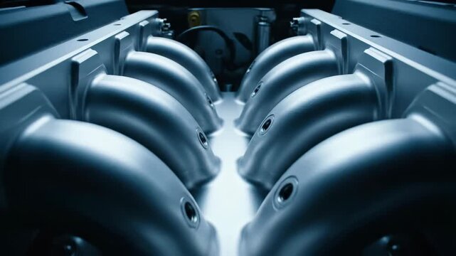 Overhead Shot Inside V12 Engine Intake Plenum and Throttle Body
