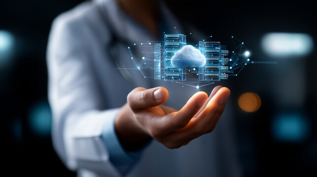 Big data integration medicine concept medical information database integrate healthcare server cloud integrated IT smart IoT computing robotic healthy web technology with copy