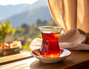 T&uuml;rkischer Schwarztee im Teeglas