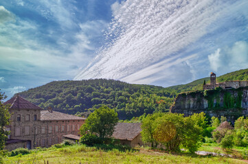 Obraz premium Castellfollit de la Roca is a Spanish municipality in the La Garrocha region, in the province of Gerona, within the autonomous community of Catalonia.