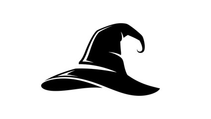 Black Witch Hat Symbol Flat Illustration