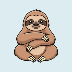 Smiling Sloth Cartoon Character