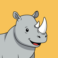 Cartoon Rhino Headshot