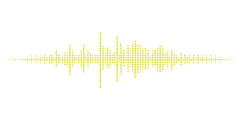 A blue digital sound wave vector illustration featuring a modern pulse equalizer pattern for music technology and medical audio data design © Fahid