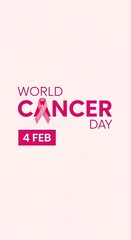 Obraz premium World cancer day awareness campaign logo with date