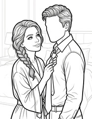 Cozy Moment at Home: An Adult Coloring Book for Women Featuring Romantic Couples, Cozy Home Interiors, and Hygge Living for Stress Relief (The Faceless Love Collection