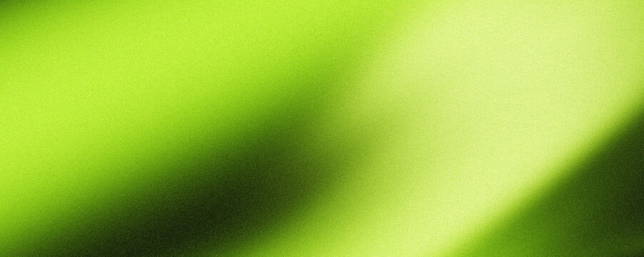 Glowing green yellow black grainy background, with abstract gradient shape noise texture wide banner header poster backdrop design