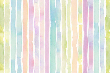 Watercolor stripe seamless pattern. Watercolour hand drawn striped texture on white background.
