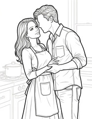 Cozy Moment at Home: An Adult Coloring Book for Women Featuring Romantic Couples, Cozy Home Interiors, and Hygge Living for Stress Relief (The Faceless Love Collection