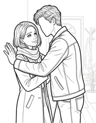 Cozy Moment at Home: An Adult Coloring Book for Women Featuring Romantic Couples, Cozy Home Interiors, and Hygge Living for Stress Relief (The Faceless Love Collection