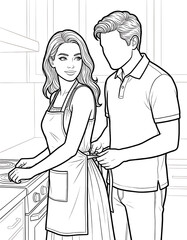 Cozy Moment at Home: An Adult Coloring Book for Women Featuring Romantic Couples, Cozy Home Interiors, and Hygge Living for Stress Relief (The Faceless Love Collection