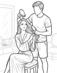 Cozy Moment at Home: An Adult Coloring Book for Women Featuring Romantic Couples, Cozy Home Interiors, and Hygge Living for Stress Relief (The Faceless Love Collection