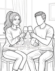 Cozy Moment at Home: An Adult Coloring Book for Women Featuring Romantic Couples, Cozy Home Interiors, and Hygge Living for Stress Relief (The Faceless Love Collection