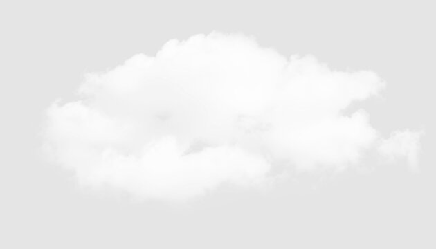 Transparent cloud element, realistic fluffy white cloud png for sky overlays and graphic design projects.