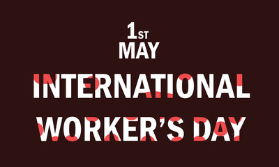 International Workers Day vector Poster design. isolated on dark background. 