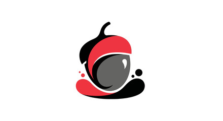 Abstract acorn graphic with stylized design and vibrant color elements © Nikolas Abraham