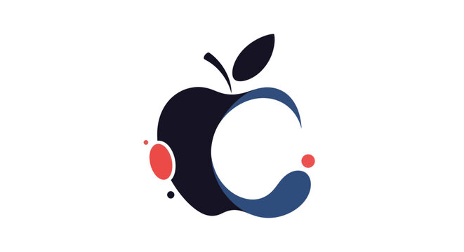 Abstract apple logo design with geometric shapes and vector illustration