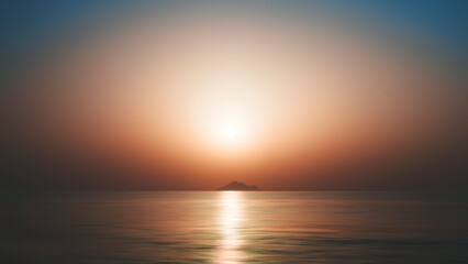 Obraz premium Beautiful sunset on the beach and sea, Oman - Vintage Filter