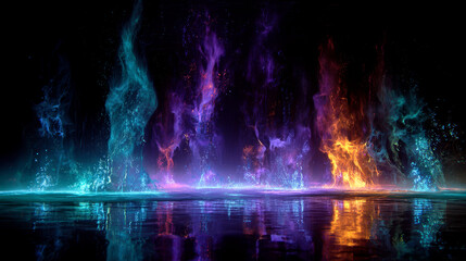 Fototapeta premium Colorful Abstract Water Composition with Penetrating Light
