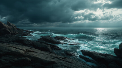 Obraz premium A powerful coastal scene capturing nature’s raw energy.
