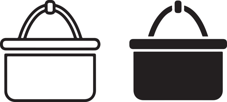 Two baskets side by side isolated on white background, illustration