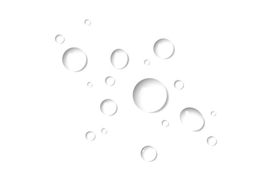Realistic transparent dew, water drops, droplet, spritz or water-drop overlay with glossy crystal clarity fresh purity liquid texture on PNG background vector