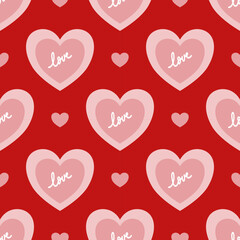 Valentine&rsquo;s Day Red Heart Love Seamless Pattern