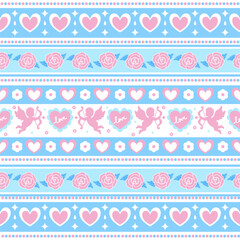 Valentine&rsquo;s Day Pastel Nordic Heart Pattern