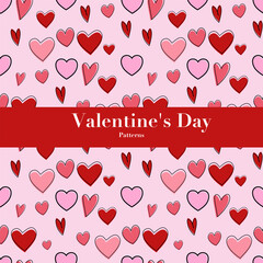 Valentine&rsquo;s Day Heart Pattern with Red Banner