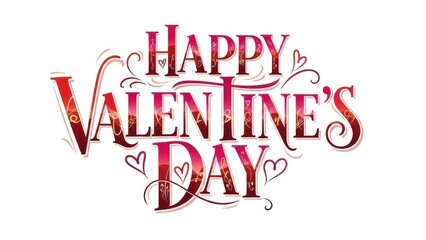 Obraz premium Decorative Happy Valentines Day lettering with red wine texture