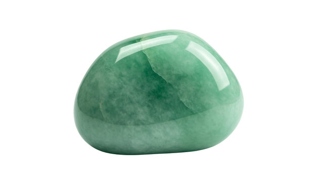 Polished green jade stone with smooth surface and natural texture