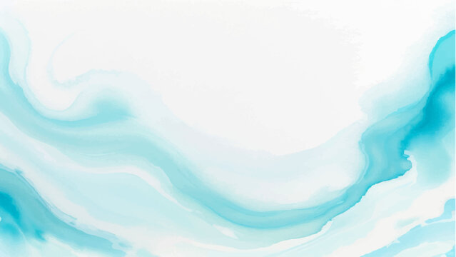 Vector ethereal abstract display of fluid art, featuring dynamic swirls of azure hues and pristine translucence, mimicking the ocean's depths in a dance of liquid pigments.