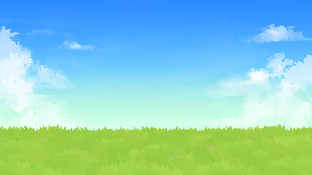 草原と青空の背景