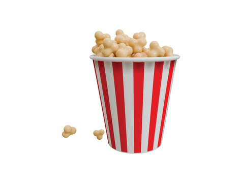 popcorn icon 3d render illustration