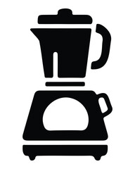 Blender Icon of Kitchen Electric Mixer and Food Processor Vector Silhouette